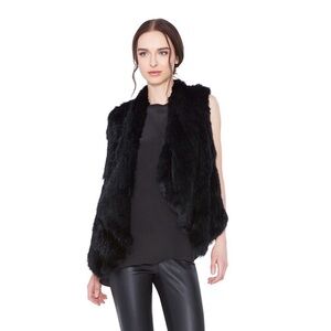 Alice + Olivia Black Fur Vest, Size XS, Like new- perfect condition